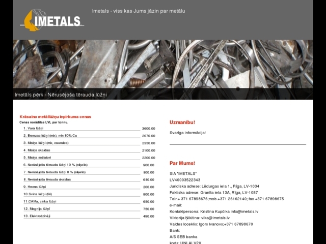 Imetals, SIA